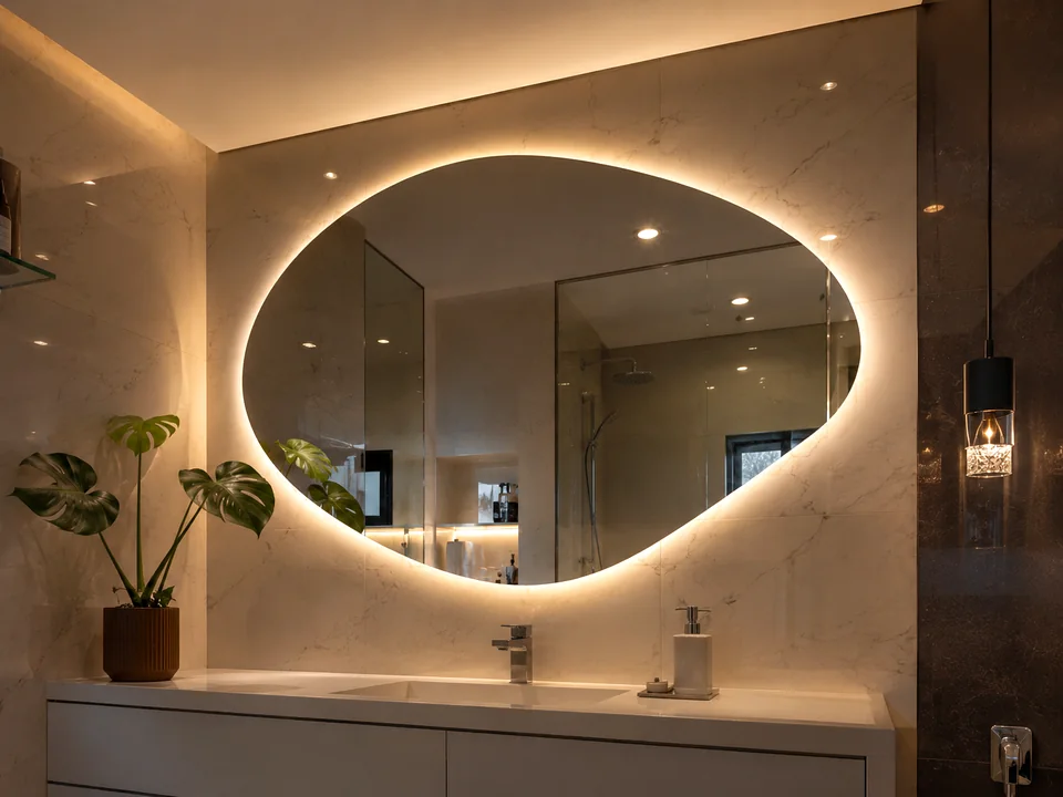 Peça em vidro para banheiro e decoração